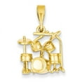 thumbnail image 1 of 14k Yellow Gold 3D Drum Set Charm Pendant, 1 of 1