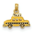 thumbnail image 1 of 14k Yellow Gold 3D Enameled TAXI Pendant Charm, 1 of 1