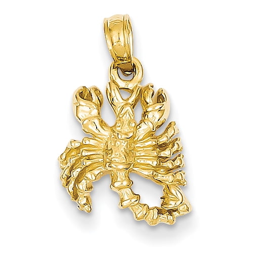 14k Yellow Gold 3D Scorpio Zodiac Charm Pendant