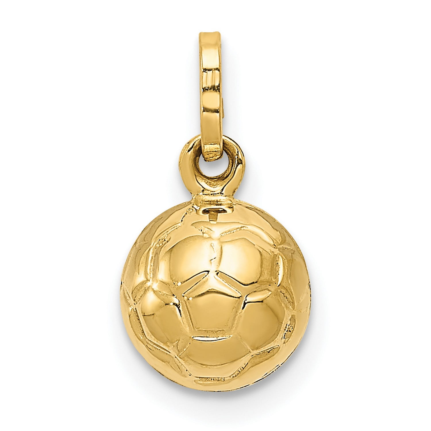 JEWELRY STORES NETWORK 14k Yellow Gold 3D Soccer Ball Charm 13 mm x 8 mm