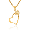 thumbnail image 1 of 14K Solid Yellow Gold Heart Necklace Love Pendant Charm with chain 18inch, 1 of 8