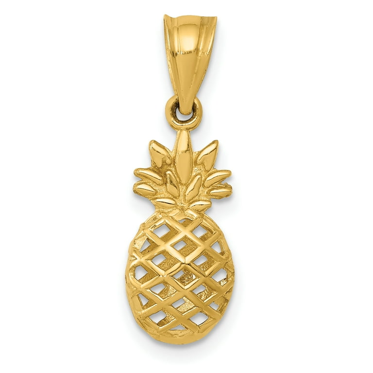 14k Yellow Gold 3D Pineapple Pendant 14k Yellow Gold 3D Pineapple Pendant