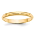 thumbnail image 1 of 14k Yellow Gold Solid Polished Half Round 3mm Milgrain-Half-Round Size 12 Wedding Band Ring -  Jewelry Gift for Mom, 1 of 6