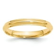 thumbnail image 1 of 14k Yellow Gold Solid Polished 3mm Half Round With Edge Band Size 12 Ring-Band Style-Ring for Women and Men, 1 of 5