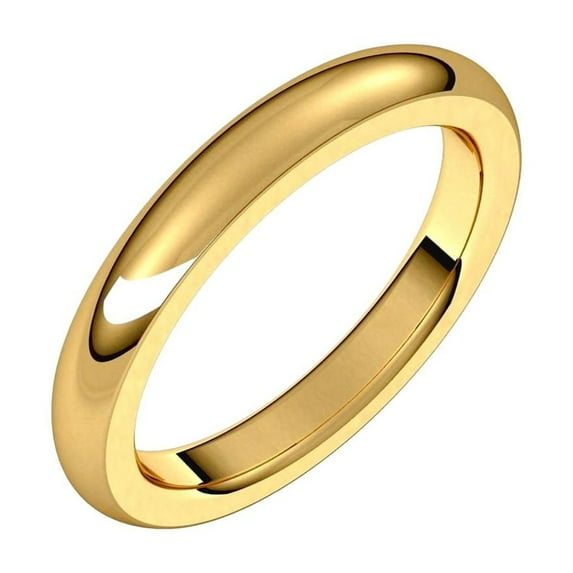 14k Yellow Gold 3mm Heavy Comfort-Fit Band Ring Size 5 Ring for Women and Men - 4.7 Grams
