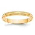 thumbnail image 1 of 14k Yellow Gold 3mm Lightweight Milgrain Half Round Wedding Band Size 9, 1 of 5