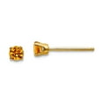 thumbnail image 1 of 14k Yellow Gold 3mm Round November Citrine Post Earrings 3x3mm Wide Stud Earring for Women, 1 of 2