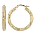 thumbnail image 1 of KoolJewelry 14k Yellow Gold 3x20mm Diamond-cut Hoop Earrings, 1 of 1