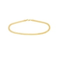 thumbnail image 1 of 14k Yellow Gold 4.35mm Hollow L R Curb Bismark 2 Lobster Lock Closure 10 Inch Anklet for Women, 1 of 2