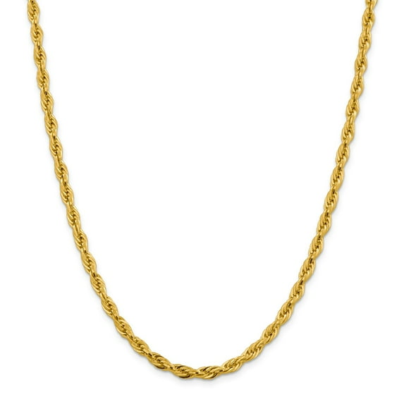 14k Yellow Gold 4.75mm Rope Chain Necklace - with Secure Lobster Lock Clasp 20"