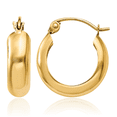 thumbnail image 1 of 14K Solid Yellow Gold 4.75mm Round Small Hoop Earrings, 1 of 10