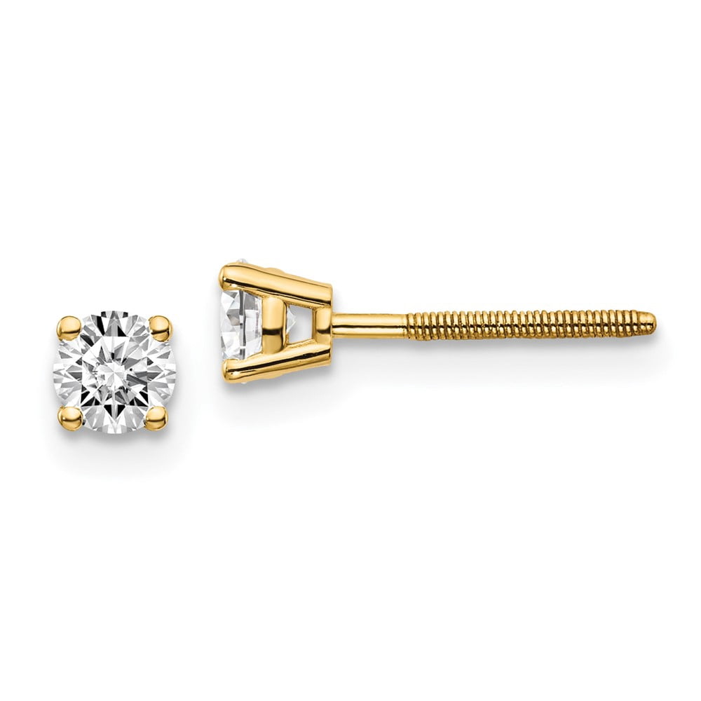 14ky .40ct. VS2/SI1 G-I Diamond Stud Thread on/off Post Earrings ST4