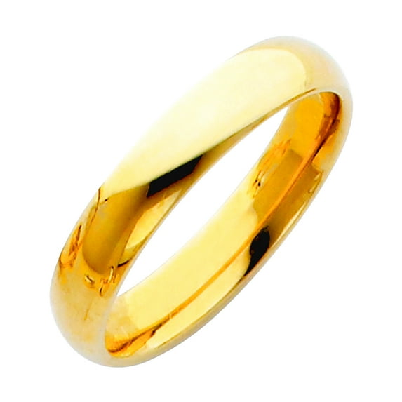 14k Yellow Gold 4mm Comfort-Fit Wedding Band Ring Size 5.5 Wedding Band for Women and Men