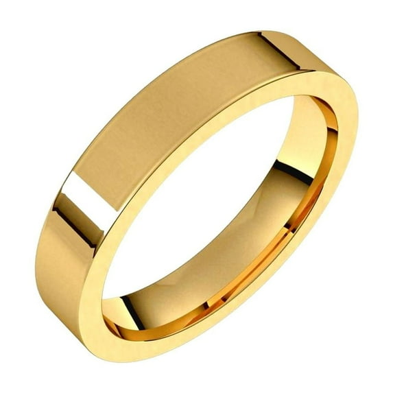 14k Yellow Gold 4mm Flat Comfort-Fit Band Ring Size 9 Ring for Women and Men - 5.5 Grams