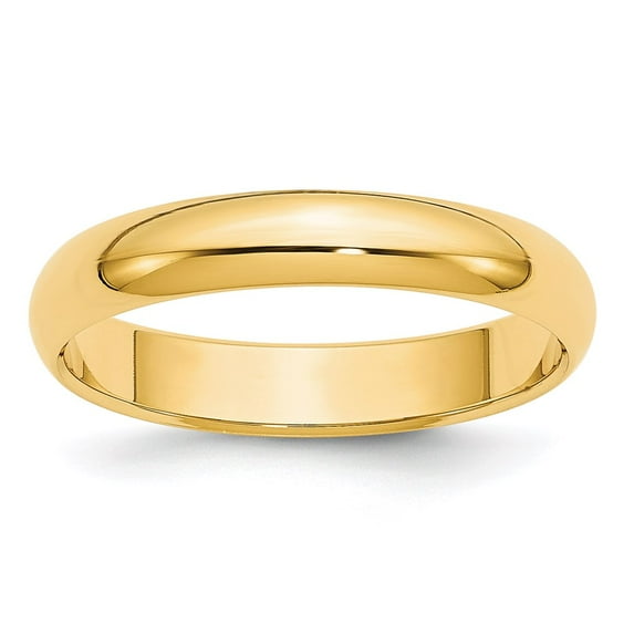 14k Yellow Gold 4mm Half Round Wedding Band Size 12.5