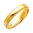 thumbnail image 1 of 14k Yellow Gold 4mm Milligrain Comfort-Fit Wedding Band Ring Size 10 Wedding Band for Women and Men, 1 of 2