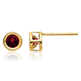 thumbnail image 1 of 14K Solid Yellow Gold 4mm Oval Red Garnet Studs Gemstone Solitaire Earrings January Birthstone Jewelry, 1 of 10