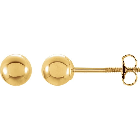 14k Yellow Gold 4mm Polished Ball Earring - .3 Grams