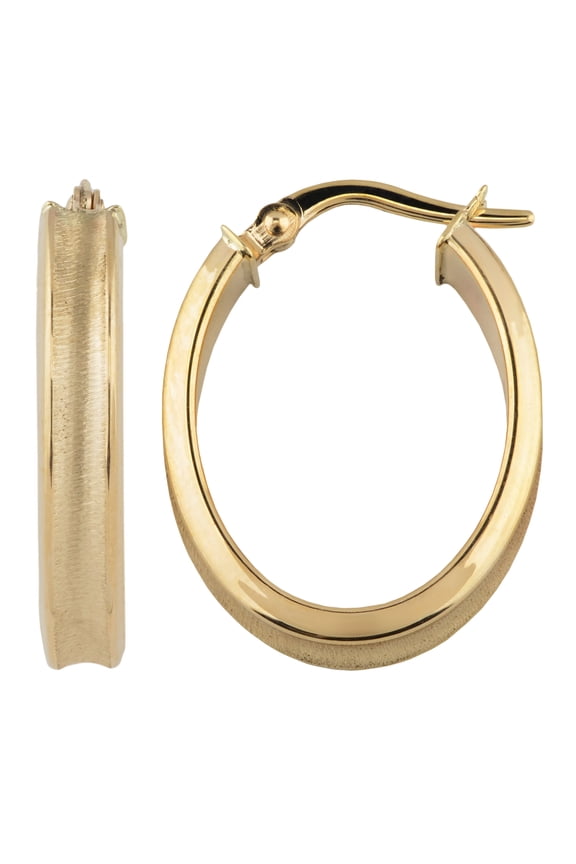 KoolJewelry 14k Yellow Gold 4mm Small Oval Hoop Earrings