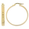 thumbnail image 1 of KoolJewelry 14k Yellow Gold 4x25mm High Polish Ripple Design Round Hoop Earrings, 1 of 4