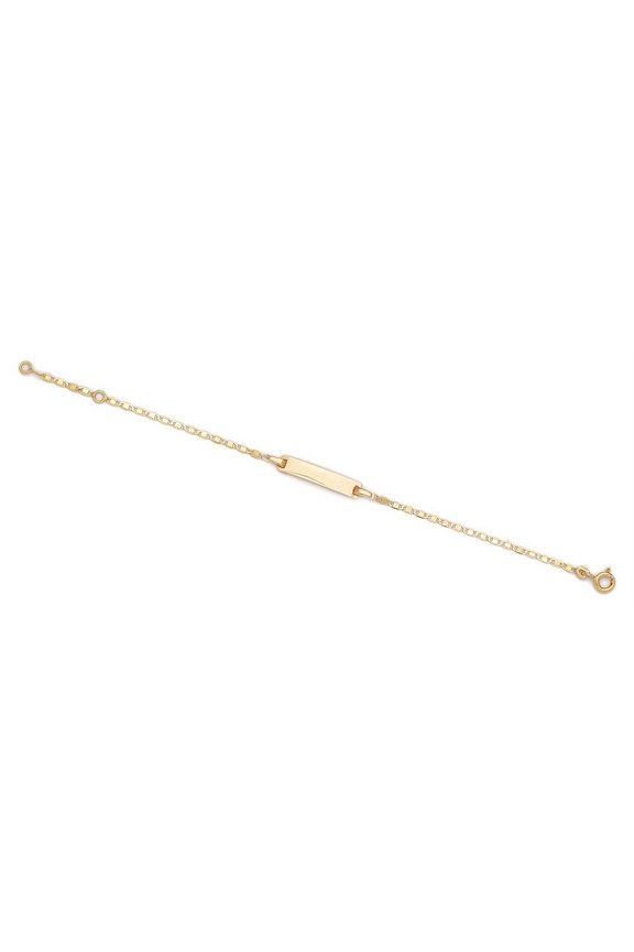 14k Yellow Gold 5.75 Inch Rectangle Enamel Baby Id Bracelet