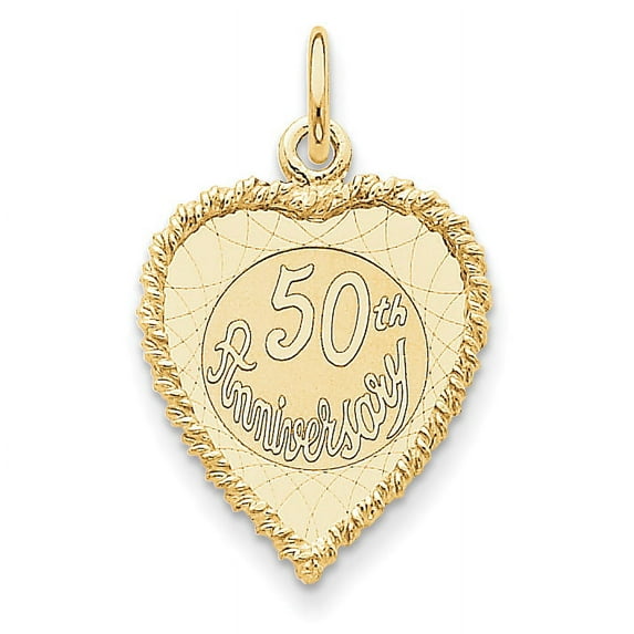14k Yellow Gold 50th ANNIVERSARY Charm Pendant
