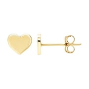 14k Yellow Gold 5mm Dainty Heart Stud Earrings, with Pushback, Women’s, Unisex