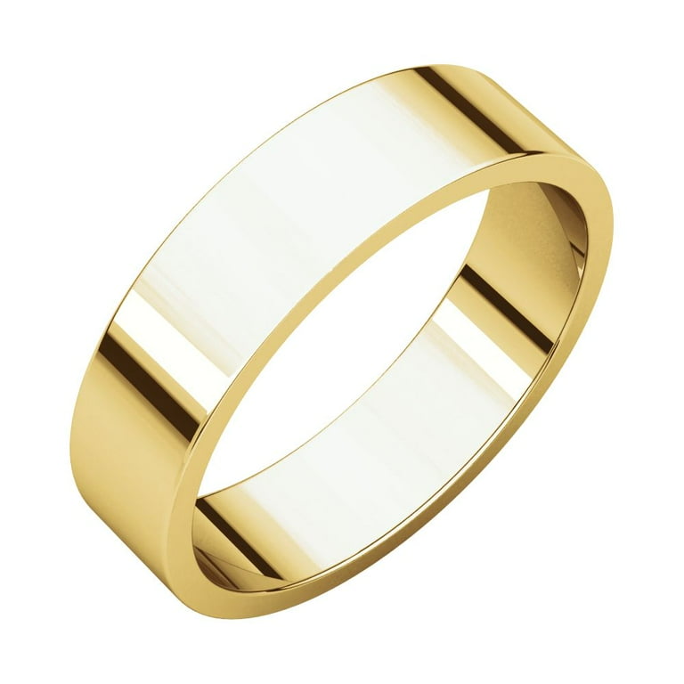 14k Yellow Gold 5mm Flat Band Ring Size 8.5 Jewelry for Women 