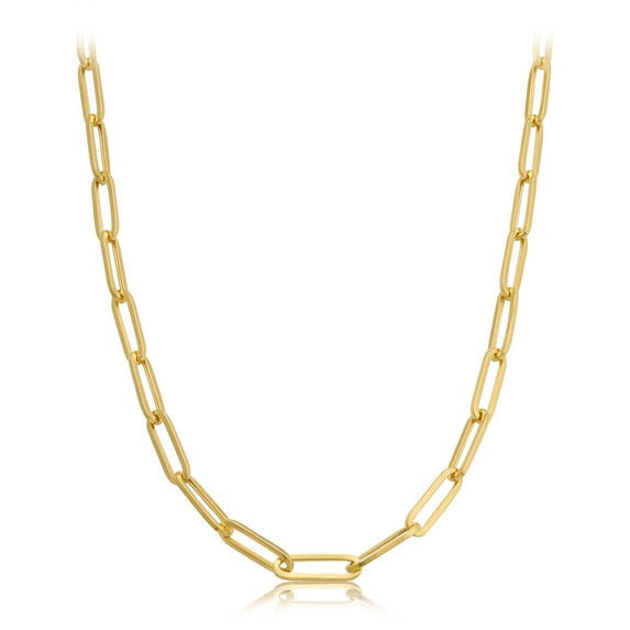 14k Yellow Gold 5mm Paper Clip Link Necklace (20")