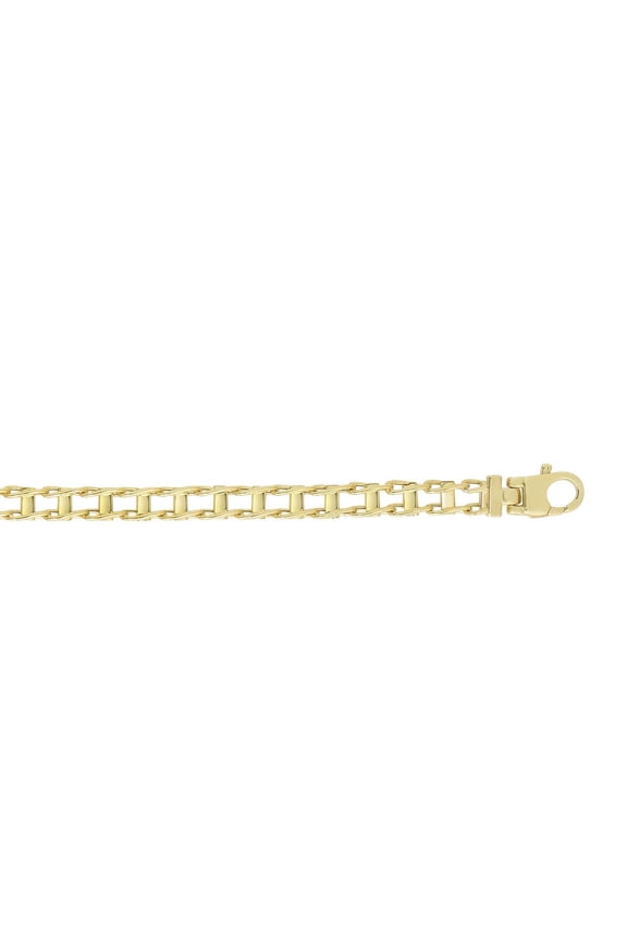 JewelStop 14k Yellow Gold Polished Finish Railroad Link Bracelet with Lobster Clasp - 20"