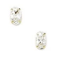 thumbnail image 1 of 14k Yellow Gold 5x5mm Oval Cubic Zirconia Basket Set Earrings, 1 of 2