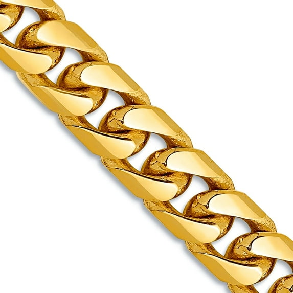 14k Yellow Gold Solid Polished 6.25mm Domed Curb Chain Necklace 24 Inch Lobster Claw Chain Necklace for Women and Men