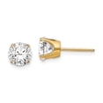 thumbnail image 1 of 14k Yellow Gold 6.5mm Cubic Zirconia stud Earrings - .8 Grams - Measures 7x7mm Wide, 1 of 2