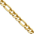 thumbnail image 1 of 14k Yellow Gold Solid Polished 6.75mm Concave Open Figaro Chain Necklace 18 Inch Lobster Claw Chain Necklace for Women a, 1 of 2