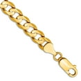 thumbnail image 1 of 14k Yellow Gold Solid Polished 6.75mm Open Concave Curb Chain Anklet 9 Inch Lobster Claw Anklet for Women and Men, 1 of 2