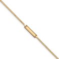 thumbnail image 1 of 14k Yellow Gold 6 Inch Engraveable Curb Baby Child ID Bracelet - Lobster Claw - Measures 5mm Wide, 1 of 1