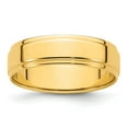 thumbnail image 1 of 14k Yellow Gold 6mm Flat with Step Edge Wedding Band Size 6.5 FLE060, 1 of 5