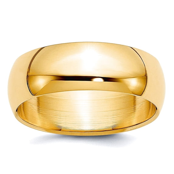 14k Yellow Gold Solid Polished 6mm Half Round Band Size 12.5 Ring Ring for Women and Men