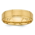 thumbnail image 1 of 14k Yellow Gold 6mm Lightweight Comfort Fit Brushed Satin/Polished Stepped Edge Wedding Band Size 10, 1 of 1