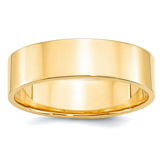 14k Yellow Gold Solid Polished Lightweight 6mm Ltw Flat Band Size 13 Ring Ring for Women and Men