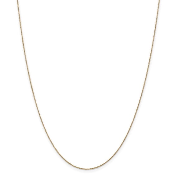 14k Yellow Gold .6mm Solid Polished Cable Chain Necklace - .9 Grams - 18 Inch - Spring Ring