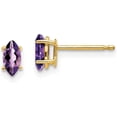 thumbnail image 1 of 14k Yellow Gold 6x3.2mm Marquise Amethyst earring - 6mm, 1 of 5