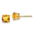 thumbnail image 1 of 14k 6mm Cushion Citrine Checkerboard Post Earrings XE107CC, 1 of 4