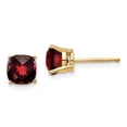 thumbnail image 1 of 14k 6mm Cushion Garnet Checkerboard Post Earrings XE107GC, 1 of 4
