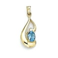 thumbnail image 1 of 14k Yellow Gold 6x8mm Oval Blue Topaz Pendant Necklace Pendant for Women, 1 of 2
