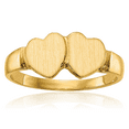 thumbnail image 1 of 14K Solid Yellow Gold Heart Custom Engraved Signet Ring Handmade Personalized Monogram Initial Letter Band, 1 of 9