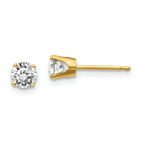 14k Yellow Gold .70ct. I1 J-K Diamond Stud Earrings. Carat Wt- 0.7ct (4.4MM)