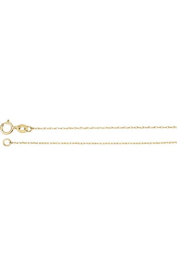 14k Yellow Gold .75mm Necklace - .4 Grams - 18 Inch Rope Chain With Spring Ring