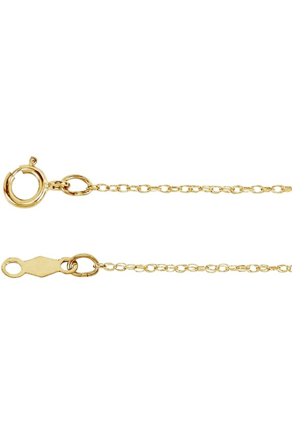 14k Yellow Gold .75mm Rope 14 Inch Chain Chain Necklace for Women and Men - .4 Grams