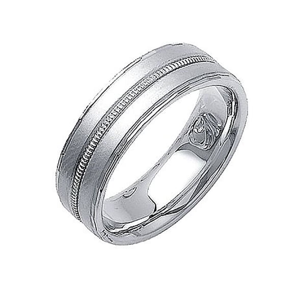 14k Yellow Gold 7MM Milgrain Design Wedding Band Comfort fit Size 6.5